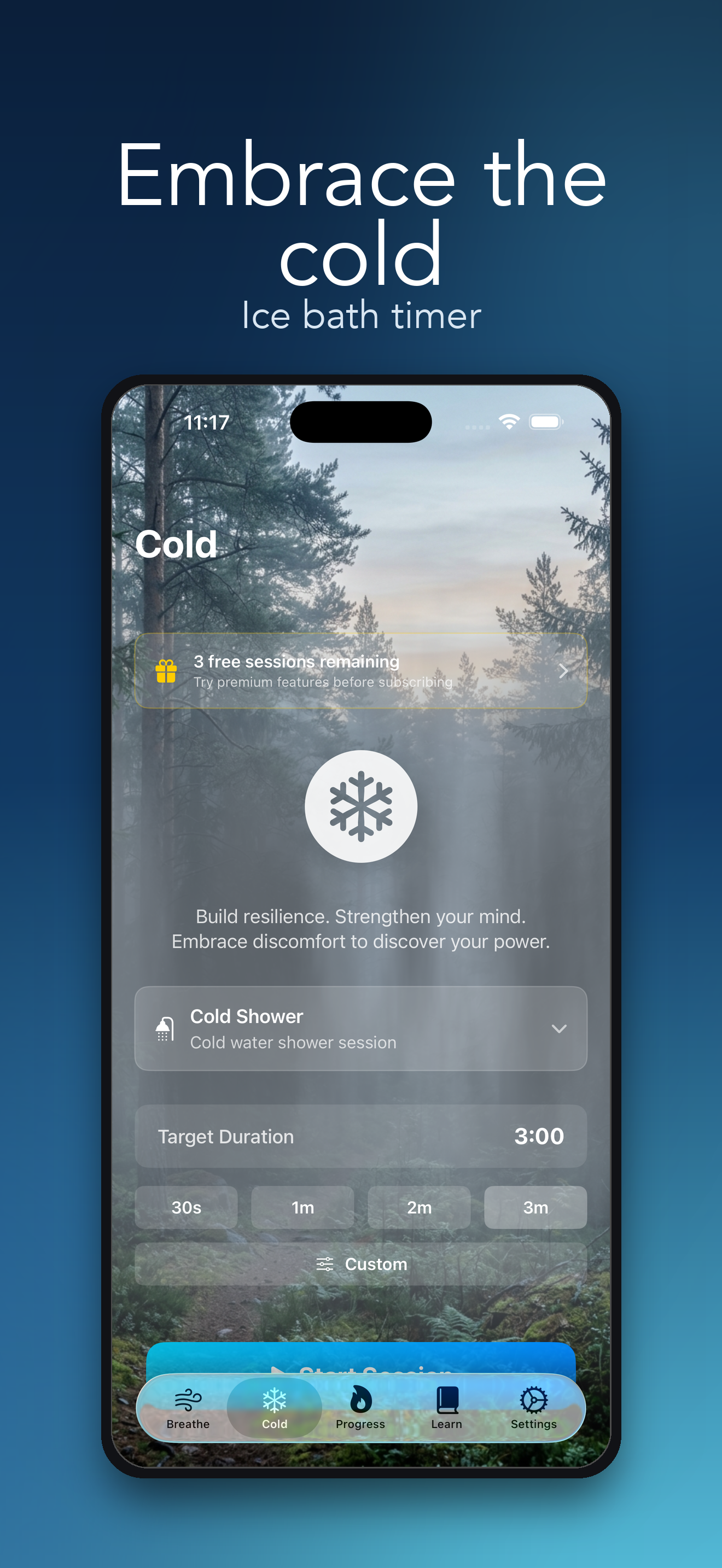Embrace the cold - Ice bath timer mockup