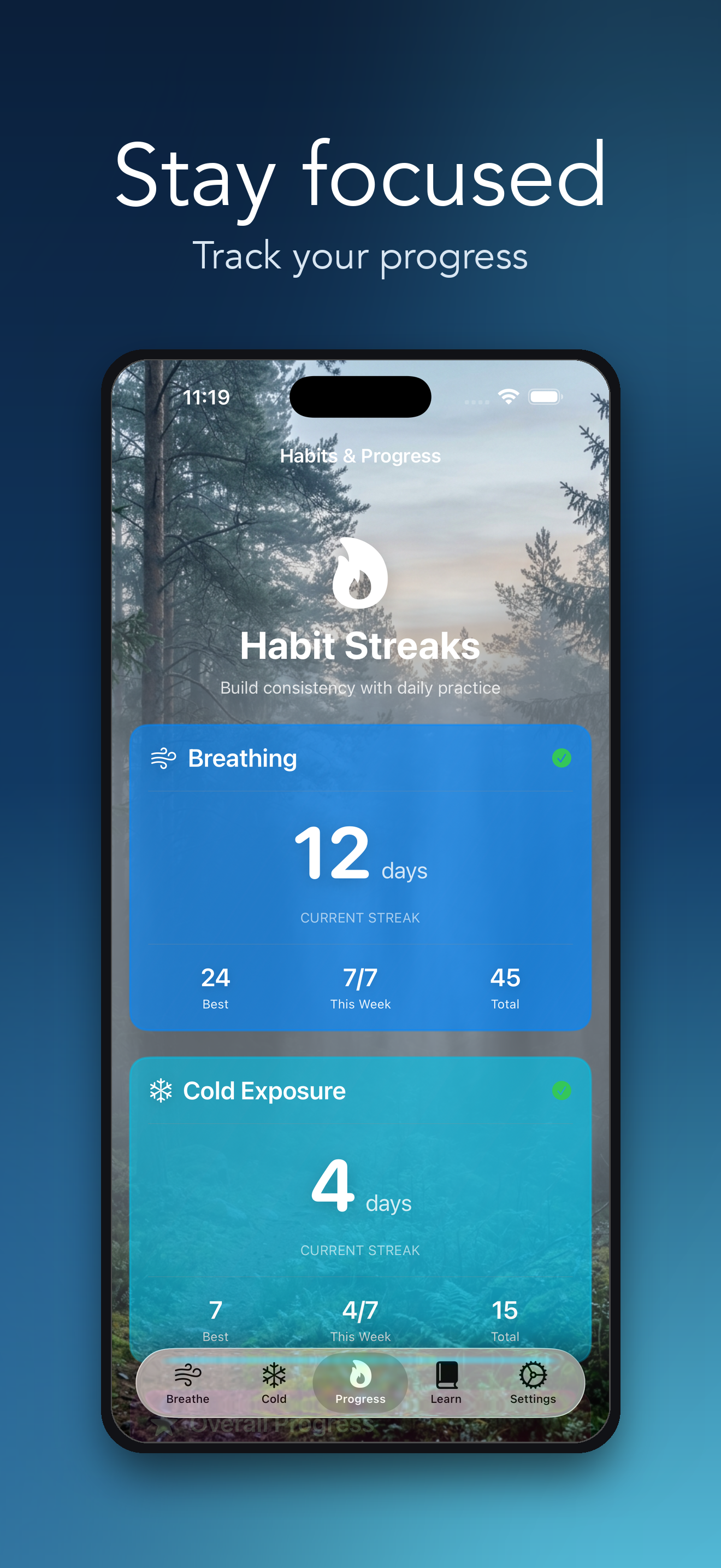 Stay focused - Track your progress mockup